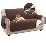 H.VERSAILTEX Non-Slip Slipcover Machine Washable Loveseat Cover Diamond Pattern Water Resistant Furniture Protector Reversible Stain Pet-friendly , Brown