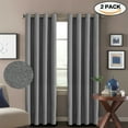 thumbnail image 1 of H.Versailtex Room Darkening Thermal Insulated Grey Curtains Textured Rich Linen Window Treatment Drapes For Bedroom/Living Room,Ultra Primitive Grommet,52 By 96 - Inch (Set Of 2 Panels) - Grey, 1 of 7