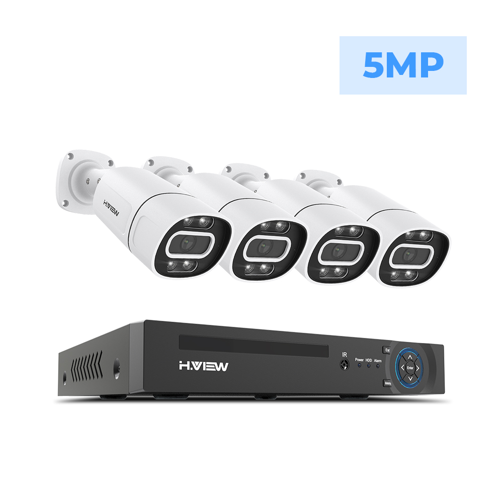 H.View 4K 5Mp 8Mp poe Cctv Security Camera System Home Video ...