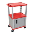 thumbnail image 1 of H. Wilson Tuffy Cart with Lockable Cabinet Red and Nickel Small, 1 of 1