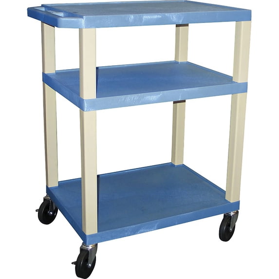 H. Wilson Tuffy Plastic 34" 3 Shelf Utility Cart 34 Blue