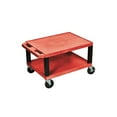 thumbnail image 1 of H.Wilson Tuffy Red 2 Shelf AV Cart, 1 of 7