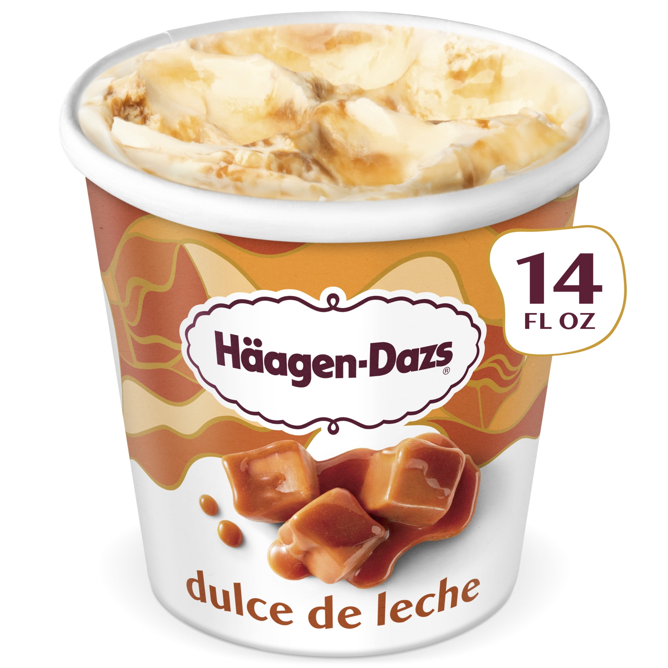 Hagen-Dazs, Dulce de Leche Flavor, Ice Cream, 1 Count, Kosher, 14 oz, Gluten Free, Cardboard Box, New