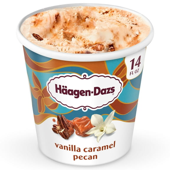 Hagen-Dazs Vanilla Caramel Pecan Ice Cream, Gluten Free, Kosher, 14 oz
