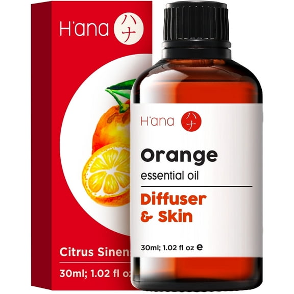 H’ana Orange Essential Oil - 100% Pure and Natural Essential Oils for Skin, Diffuser, and Aromatherapy - With a Sweet, Orange Scent (1 Fl Oz)