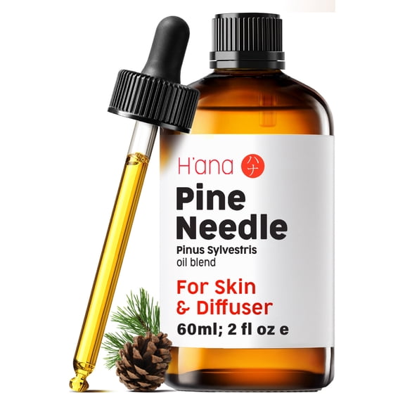 H'ana Pine Needle Essential Oil - 2 Fl Oz - Crisp Forest Scent for Home & Diffuser - Fresh Pine Aroma for Aromatherapy, DIY Candles, Soap Making, Hair & Skin