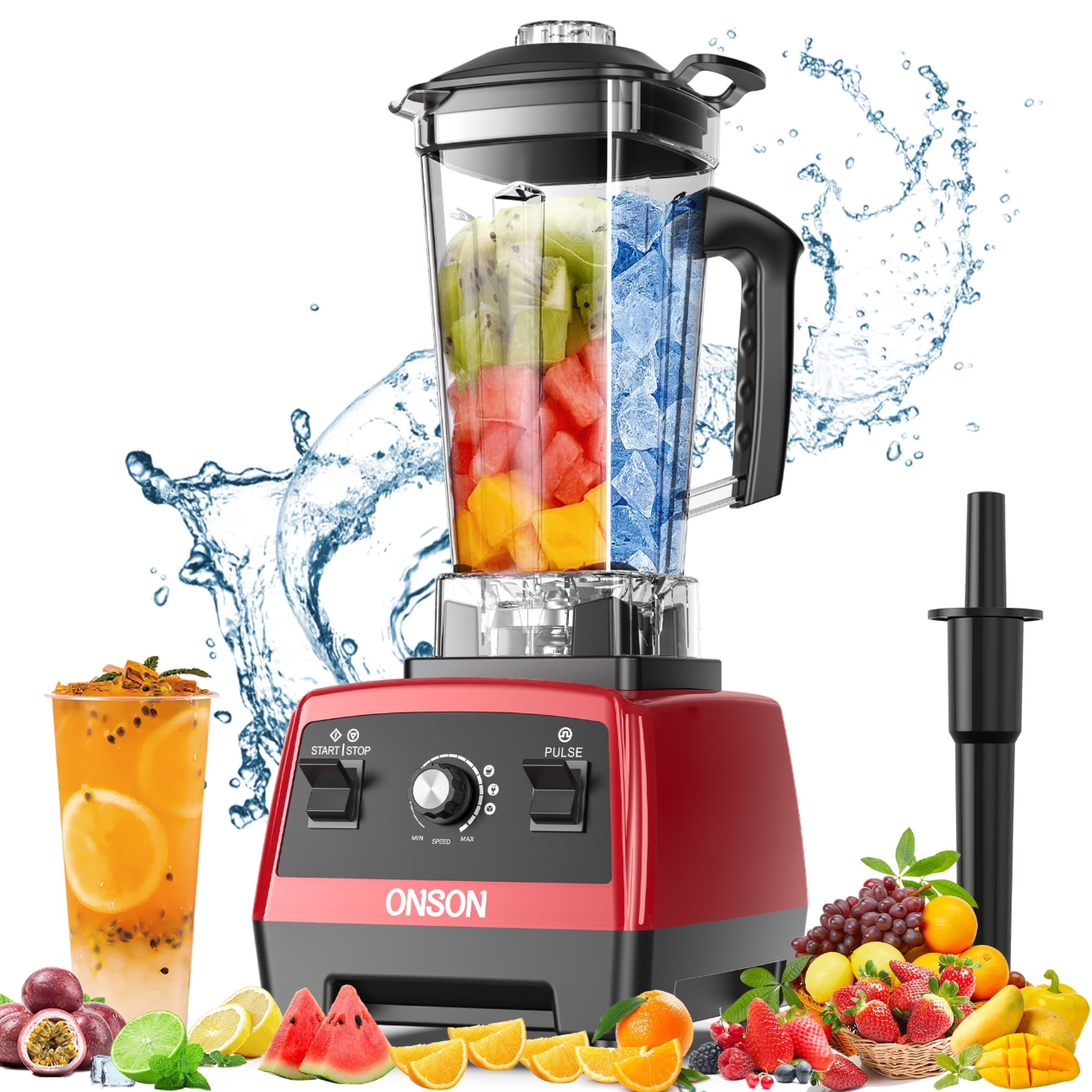 ONSON Smoothie Blender, 1800W High-Speed Countertop Blender, 70 Oz BPA-Free Jar for Shakes, Smoothies, Frozen Drinks & Ice Crushing