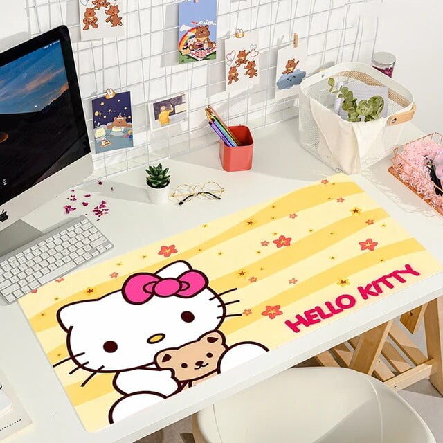 Hhellos Cat Kkittys Mouse Pad Cute Mousepad Speed Desk Mat Laptop