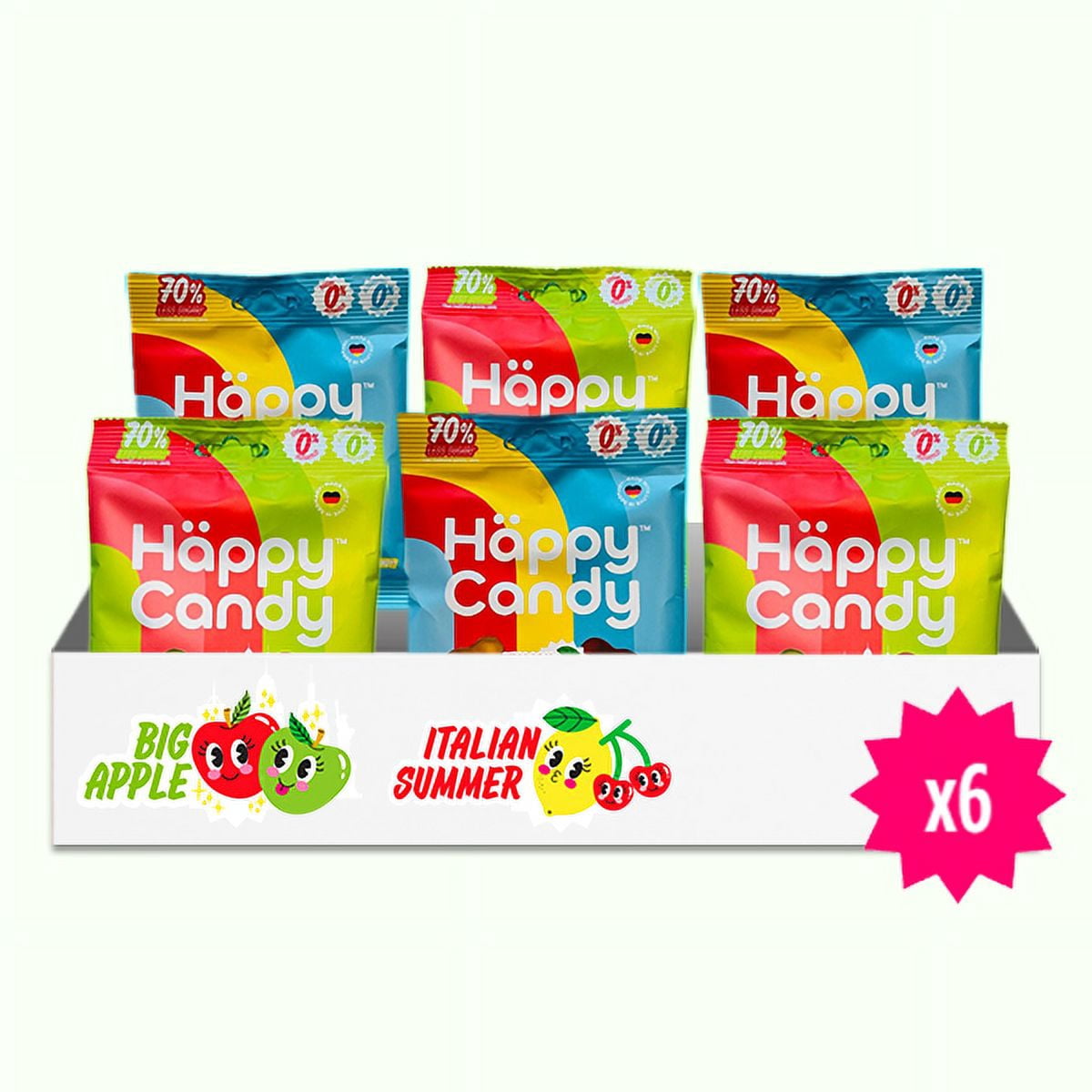 Häppy Candy Gummy Candy Variety 6 Pack (3 Summer, 3 Apple Flavors ...