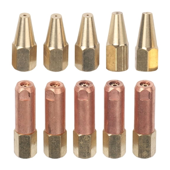 H01-2 Nozzles For Oxygen Propane Acetylene Gas Welding 10Pcs Set Copper Brass Tips For Metal Cutting Brazing Soldering