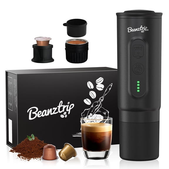 H02 PRO Portable Espresso Machine, Travel Coffee Maker fits NS Capsule & Ground Coffee, Women's Day Gift Camping Small Mini Coffee Machine with Self-heating, Electric Espresso Maker