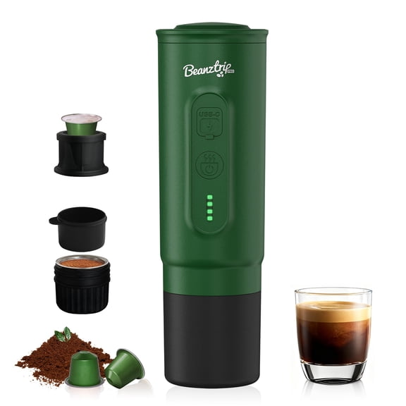 H02PRO Travel Coffee Maker, Portable Espresso Machine for 20 Bar Mini Coffee Maker Compatible with NS Capsule & Ground Coffee, Battery Operated Self-heating Car Coffee Machines for Travel Y101