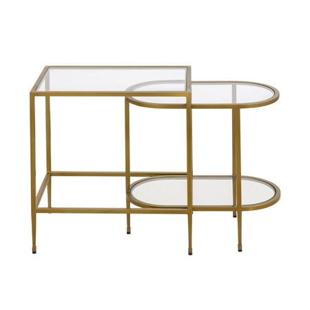 Elk Home Blain Accent Table, Antique Brass Finish, Contemporary Style for Entryway, Bedroom, Living Room