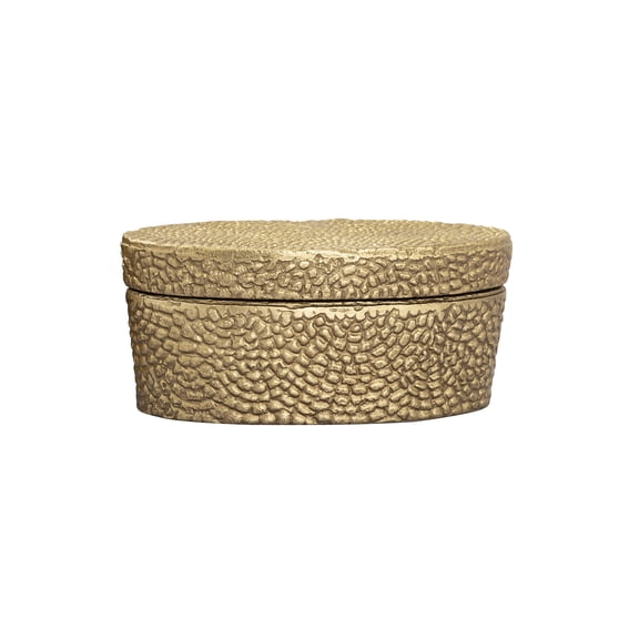 Elk Home Oval Pebble Box - Small Brass, Made from Metal, Antique Nickel Finish