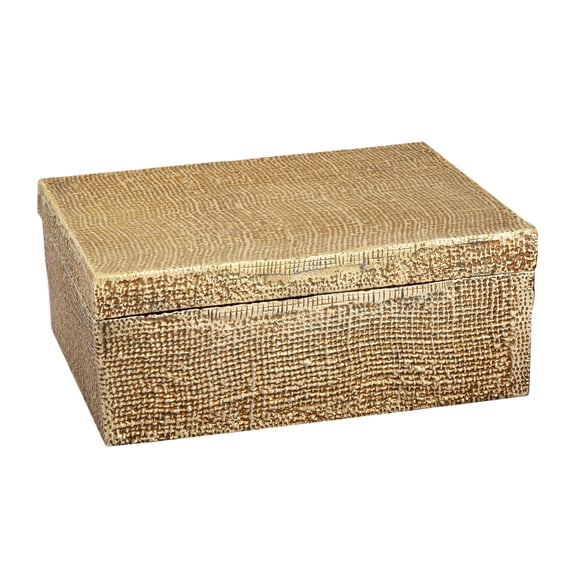 Elk Home Square Linen Texture Box - Large Brass, Made from Metal, Antique Nickel Finish