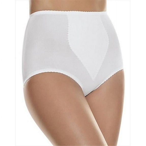 H091 2-Pack Moderate Control With Tummy Panel Brief Size Large, White