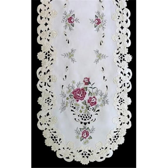 H0971-RS English Rose Round Table Cloth, 68 x 68 in.