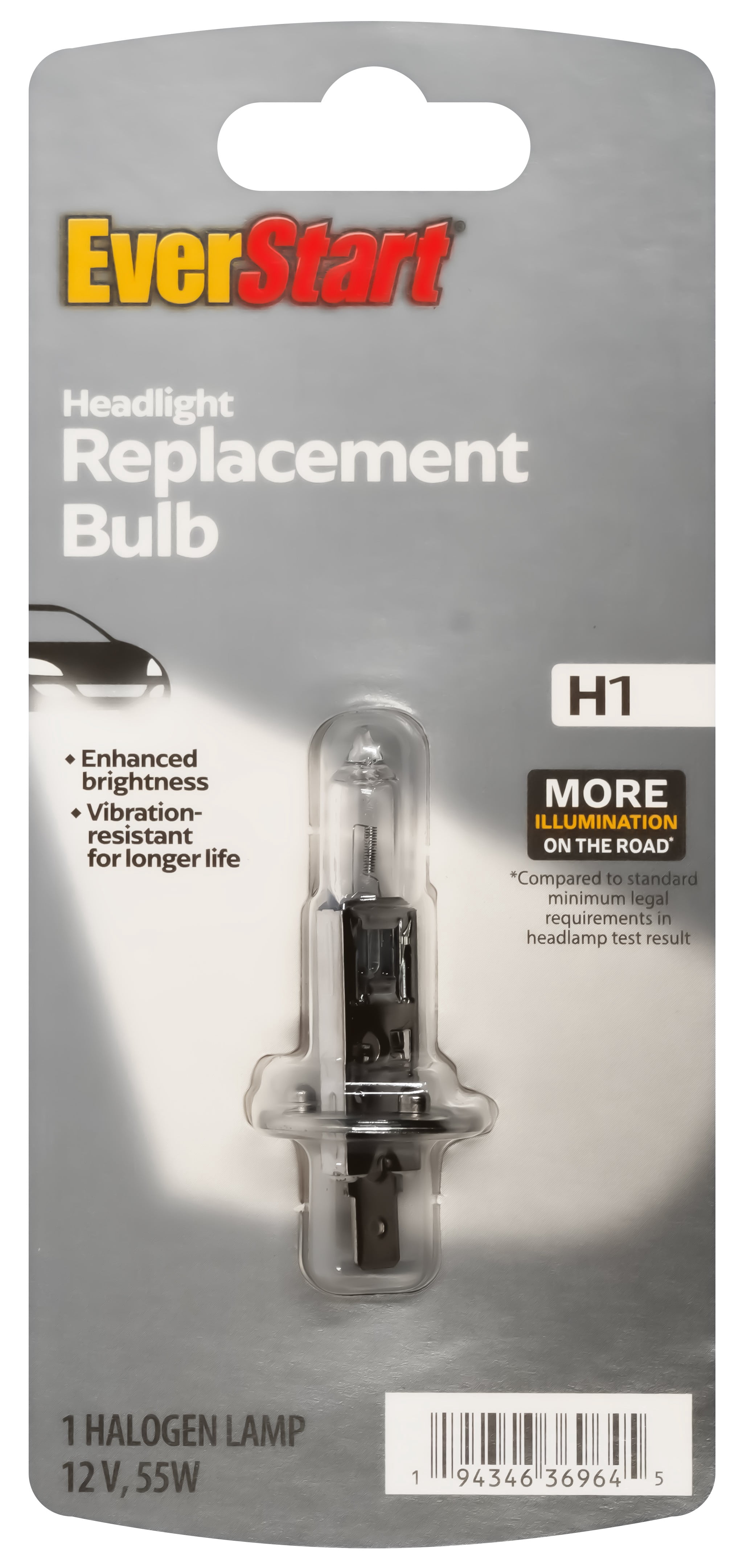 EverStart H1 Halogen Headlight Bulb, 1 pack, Compatible with Multiple Cars