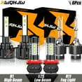 thumbnail image 1 of H1+D2S Headlight Bulbs Kit H1 LED High Beam & D2S HID Low Beam + H11 LED Fog Lights 6Pcs, 1 of 16