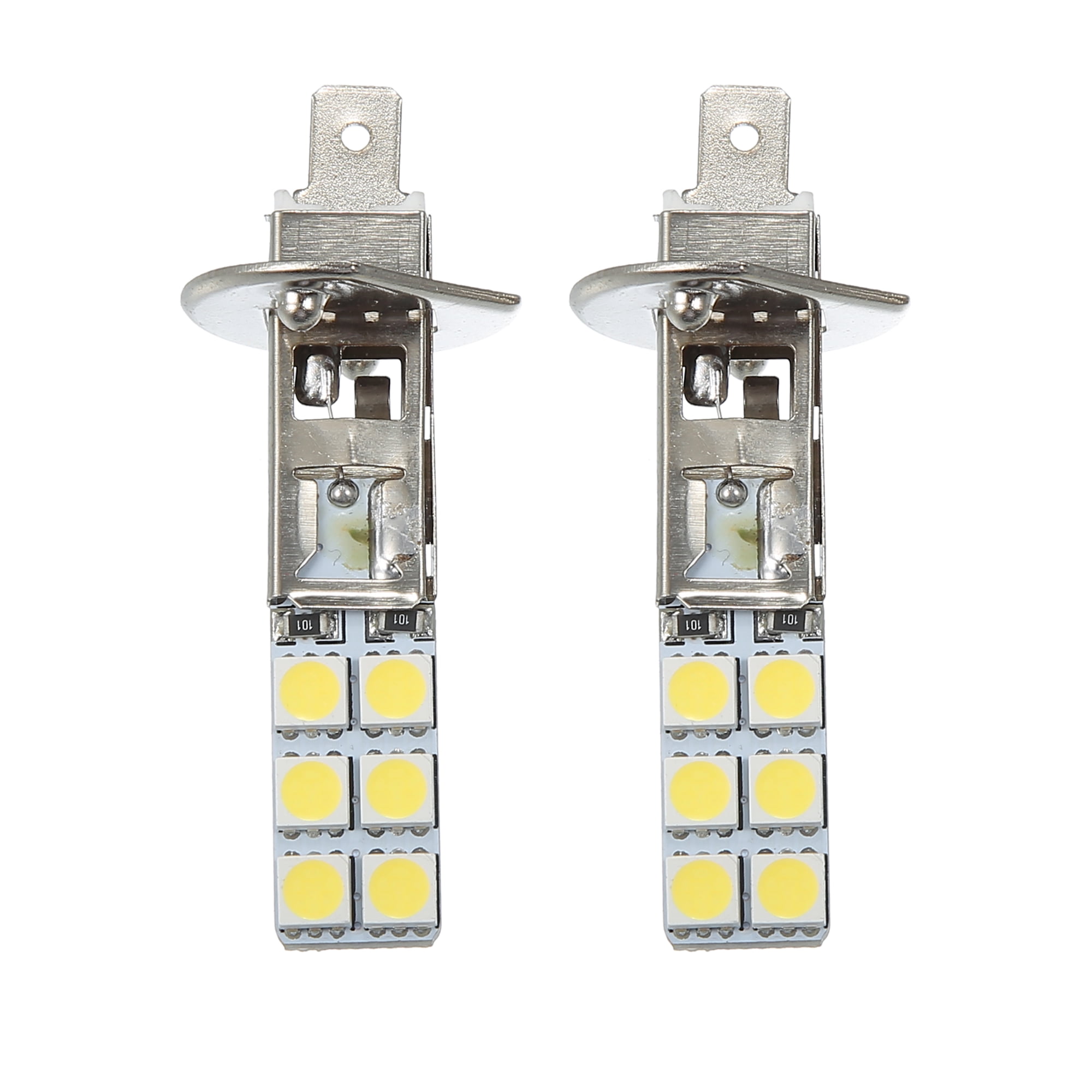 H1 Fog Lights Bulbs  Headlight Bulb 5050 Chips Auto LED Headlight Projector 12V Aluminum White 1 Pair