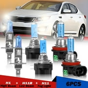 H1 H11B High&Low Beam for Kia Optima 2011 2012 2013 2014 2015 Halogen Headlights H11 Fog Lights 6pcs