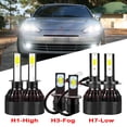 thumbnail image 1 of H1 H7 High&Low Beam for Hyundai Tiburon 2000-2001 LED Headlights H3 Fog Lights 6pcs, 1 of 10