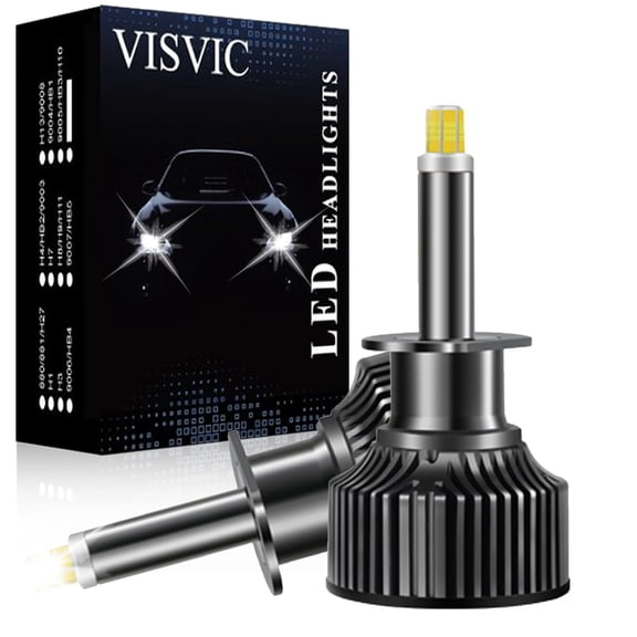 H1 LED Headlight Bulbs, 100W 15000 Lumens Bright LED Headlights, 6500K Cool White, Plug and Play, 450% Brighter LED Headlight Conversion Kit IP68 Waterproof, Quick Installation, Pack of 2,