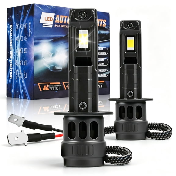 H1 LED High and Low Beam Headlights, Super Bright White for Cars Trucks SUVs Vans,2 Pcs