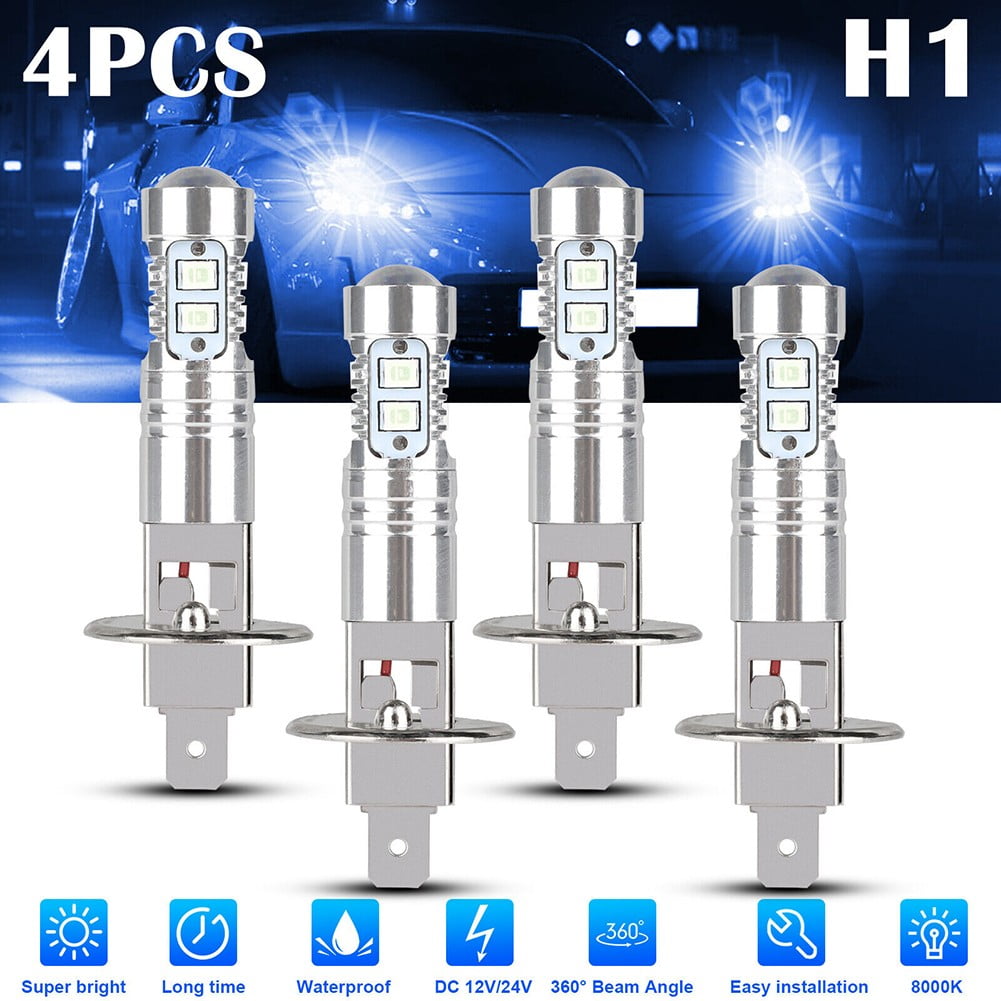 H1 Led Headlight Bulb Conversion Kit High Low Beam Super Bright 8000K Ice Blue