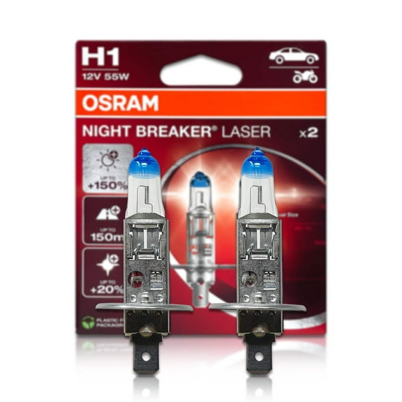 H1: Osram 64150NL-2HB Night Breaker Laser Halogen Bulbs | Eco Pack | Pack of 2
