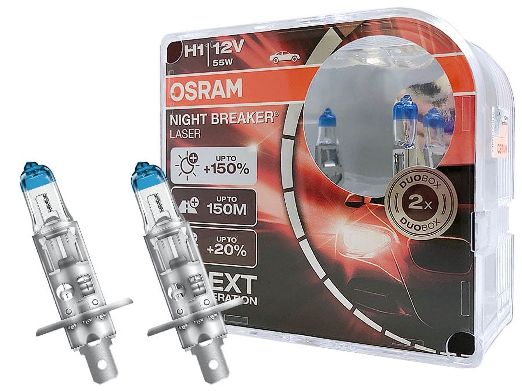2 Ampoules Phare Auto Night Breaker Laser H1 - Osram - Halogène 12v à Prix  Carrefour