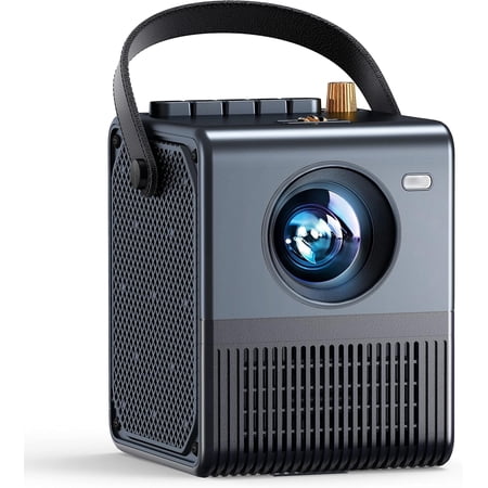H1 Portable Mini Projector, Native 1080P Full HD, 250 ANSI Lumens, Rechargeable Battery, WiFi Bluetooth, HDMI USB, Home, RV, Outdoor Movie Projector