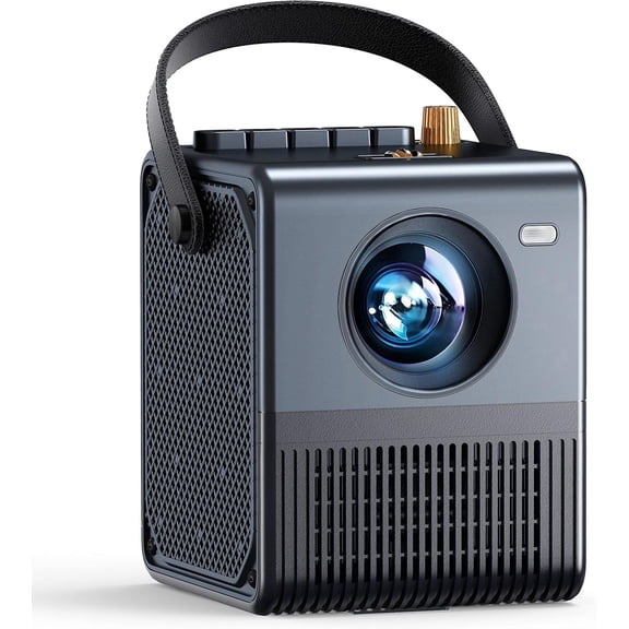 H1 Portable Mini Projector, Native 1080P Full HD, 250 ANSI Lumens, Rechargeable Battery, WiFi Bluetooth, HDMI USB, Home, RV, Outdoor Movie Projector