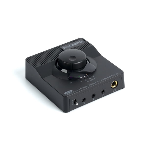 H1 USB Gaming DAC Headphone Amplifier, 3.5MM/6.35MM/Mic/EQ Opt/Coa/RCA Outputs with Treble & Bass Switch