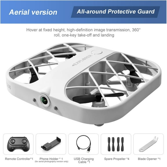 H107 Mini Grid Drone ,WIFI Camera,Headless Mode ,360 Degree Flip, One Button Start/Land ,RC Quadcopter Toys, for Childers and Adults Beginner Gifts, 3 Battery