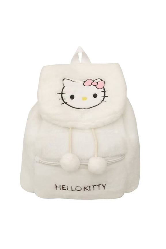 H11.4Inch  KT Cat Kuromi Cartoon Plush Backpack  Large Capacity Schoolbag