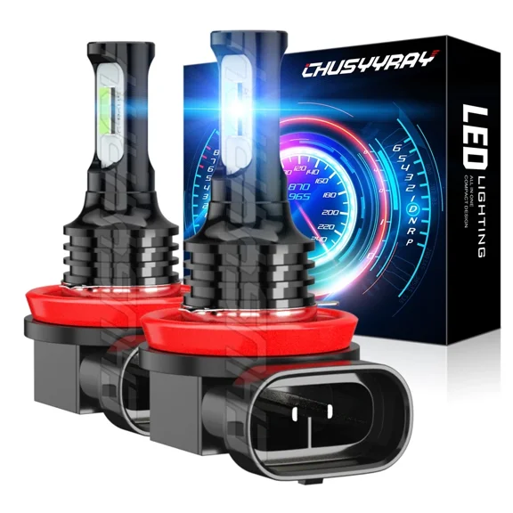H11 8000K LED Headlight Super Bright Bulbs Kit Ice Blue High or Low Beam 2-Pack