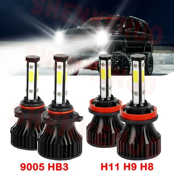 H11 9005 High&Low Beam for Chevrolet Suburban Tahoe 2007-2015 2016 2017 2018 2019 2020 LED Headlight Bulbs Kit 4pcs