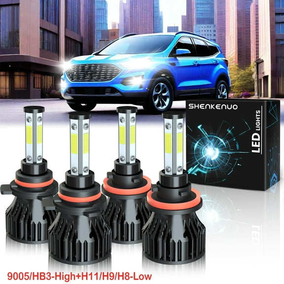 H11 9005 High&Low Beam for Ford Escape 2013 2014 2015 2016 2017 2018 2019 2020 LED Headlight Bulbs Kit 4pcs