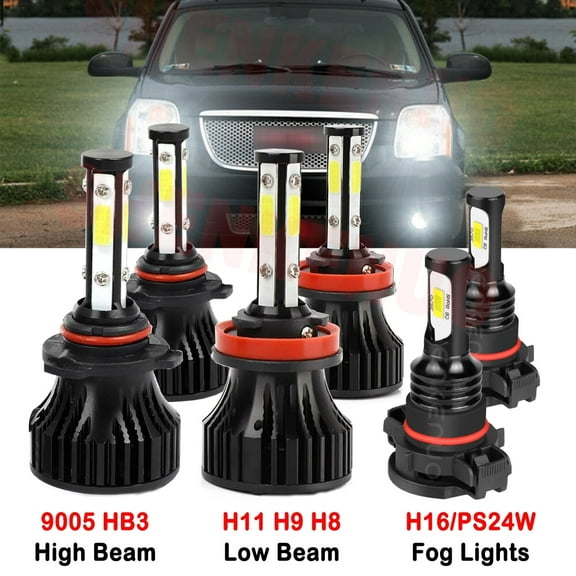 H11 9005 High&Low Beam for Gmc Yukon 2015 2016 2017 2018 2019 2020 LED Headlights H16 5202 Fog Lights 6pcs