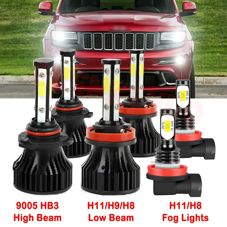 H11 9005 High Low Beam for Jeep Grand Cherokee 2014 2015 2016 LED Headlights Fog Lights 6pcs