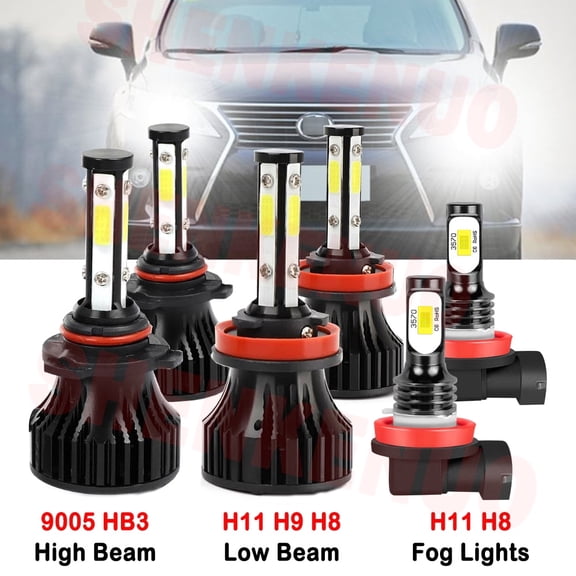 H11 9005 High&Low Beam for Lexus IS250 2010 2011 2012 2013 2014 2015 LED Headlights Fog Lights 6pcs