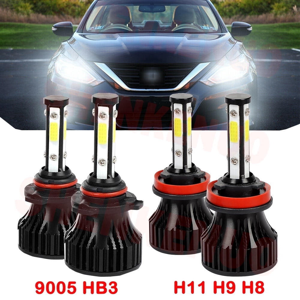 SHENKENUO 8000K LED Headlight Kit – H11+9005 High/Low Beam For 2019-2020 Nissan Altima (Ice Blue)