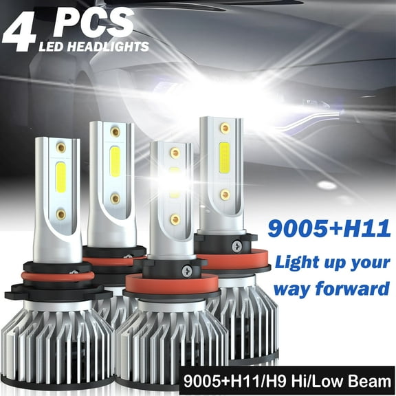 H11 9005 High&Low Beam for Scion XB 2008 2009 2010 2011 2012 2013 2014 2015 LED Headlight Bulbs Kit 500% Brighter than Halogen,4pack