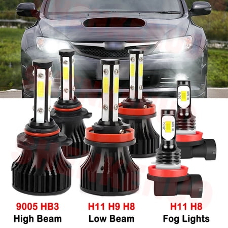 H11 9005 High&Low Beam for Subaru Impreza 2015 2016 2017 2018 2019 2020 LED Headlights Fog Lights 6pcs