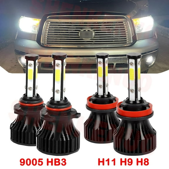 H11 9005 High&Low Beam for Toyota Tundra 2007 2008 2009 2010 2011 2012 2013 LED Headlight Bulbs Kit 4pcs