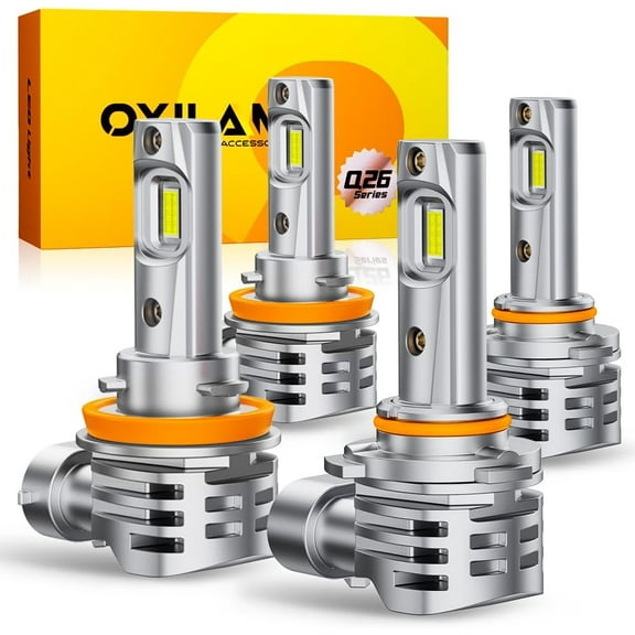 H11 9005 LED Headlight Bulbs Combo, 56000LM 700% Brighter 6500K Cool White, 1:1 Mini Size Plug & Play, IP68 Waterproof, 9005/HB3 H11/H9/H8 DRL Fog Light Replacement (4-Pack).