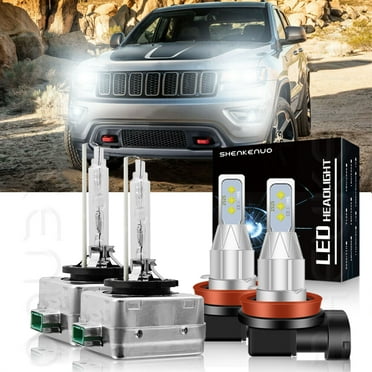 H11 D3S Xenon bulbs for 2014-20 Jeep Grand Cherokee LED Headlights High Low Beam 4pc