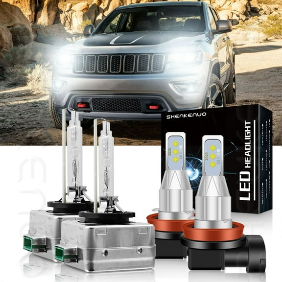 H11 D3S Xenon bulbs for 2014-20 Jeep Grand Cherokee LED Headlights High Low Beam 4pc
