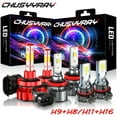 thumbnail image 1 of H11 H11 5202/H16 LED Headlight Bulbs High Low Beam + Fog Light Bulbs Kit White，Pack of 6, 1 of 14